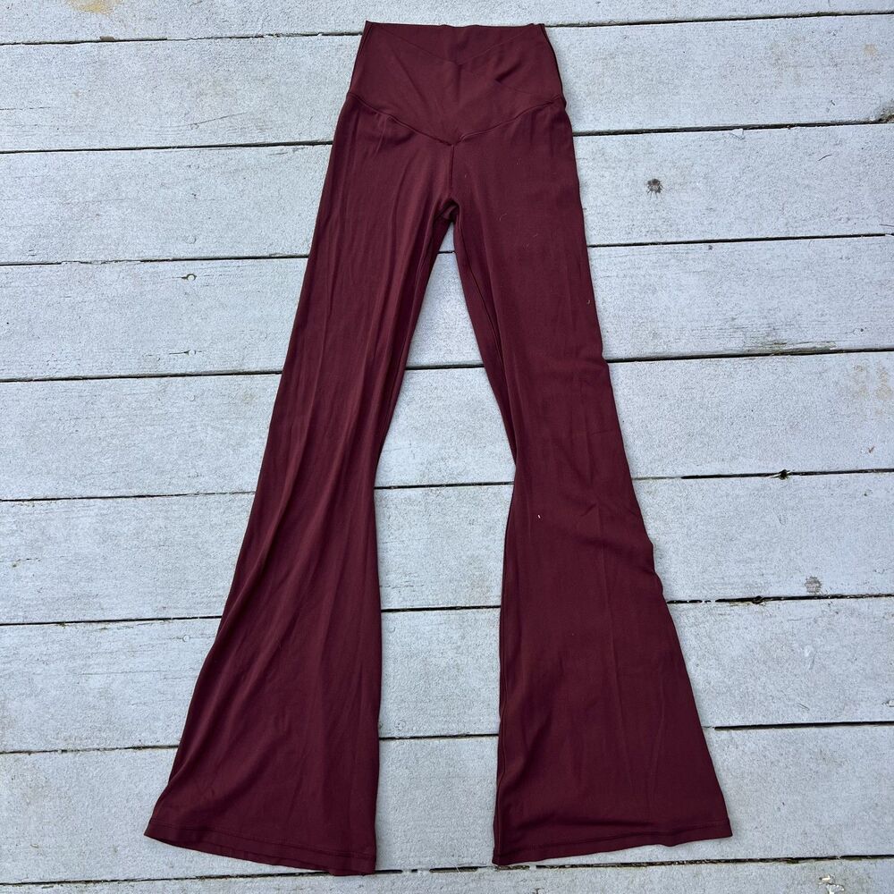 Offline by Aerie Real Me Flare Leggings Maroon-Size S